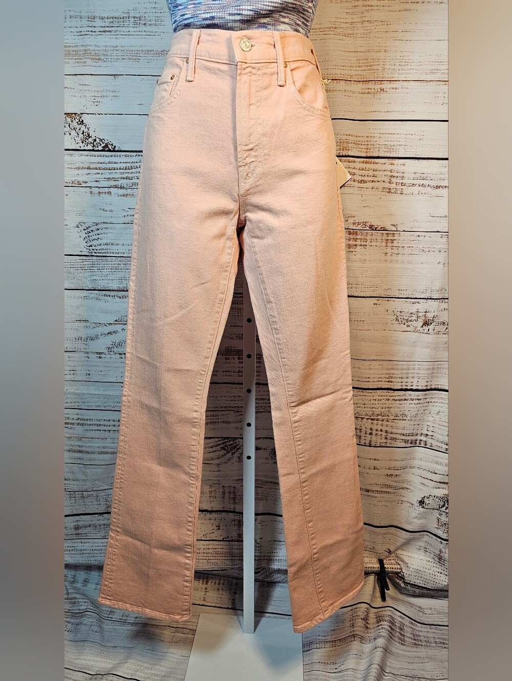 MOTHER Superior Insider Hover High Rise Jeans 26 Peach Parfait NWT